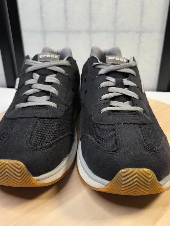 Crocs Retro Black & Gray Sneakers Men US 12 - Picture 4 of 13